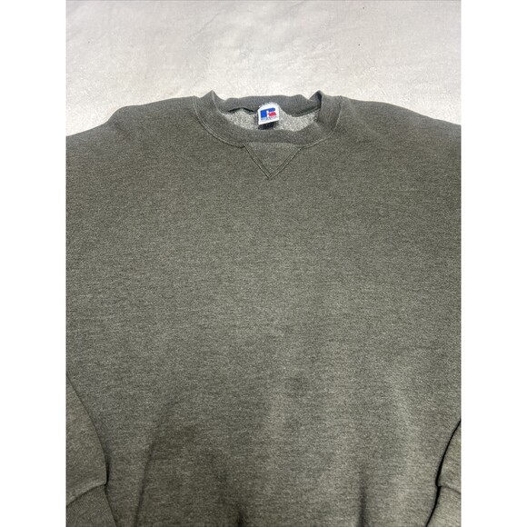 Vintage Russell Athletic Blank Sweatshirt Men’s Size XLT Olive Green Crewneck - Picture 2 of 10